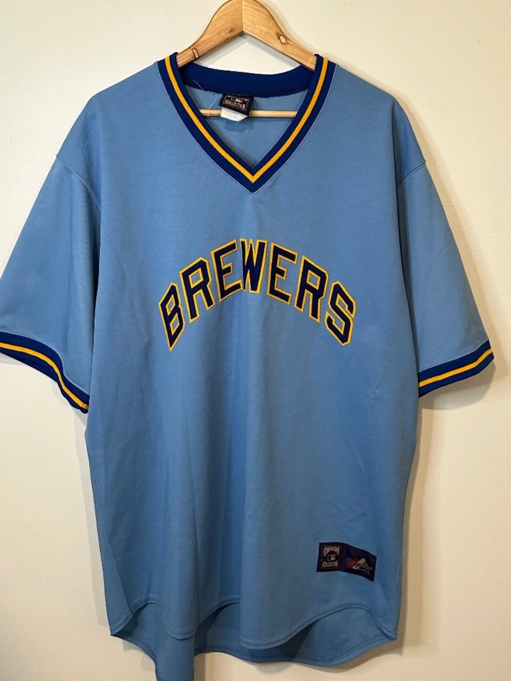 Vintage Majestic Milwaukee Brewers Cooperstown Collection Jersey Blue XXL